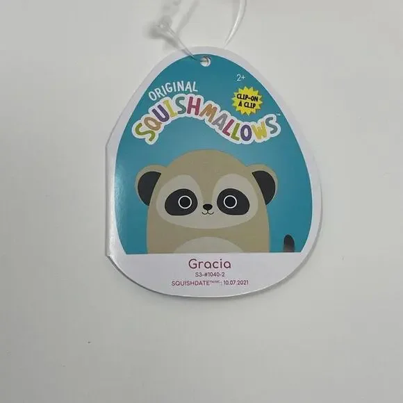 Squishmallow Kellytoy Plush Gracia Meerkat 3.5" Clip On Key Chain Back Pack NWT - Picture 3 of 3